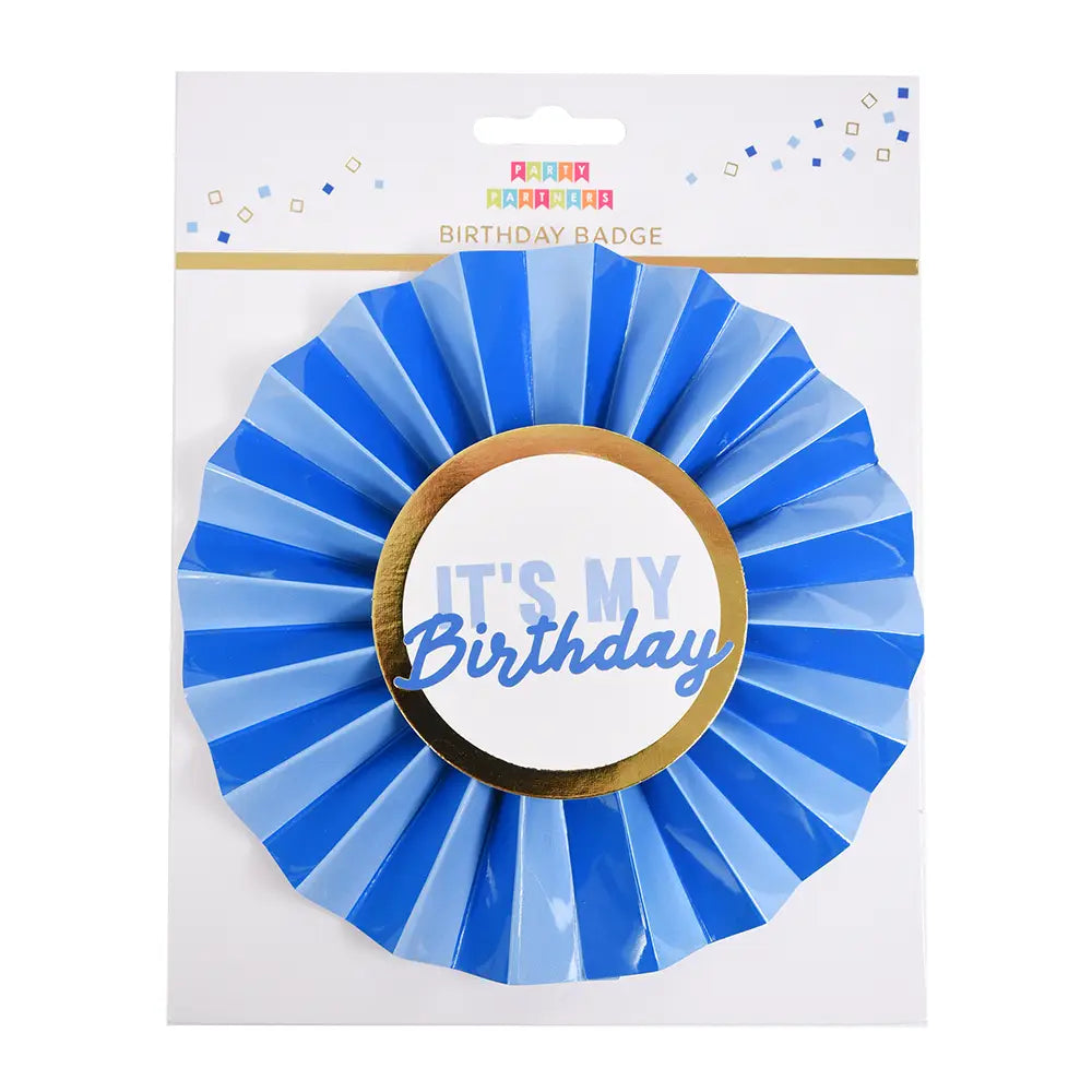 Blue It's My Birthday Paper Badge