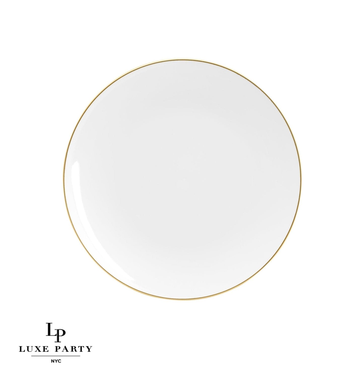 White and Gold Rim Plastic Dinner Plates