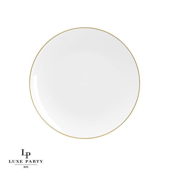 White and Gold Rim Plastic Dinner Plates