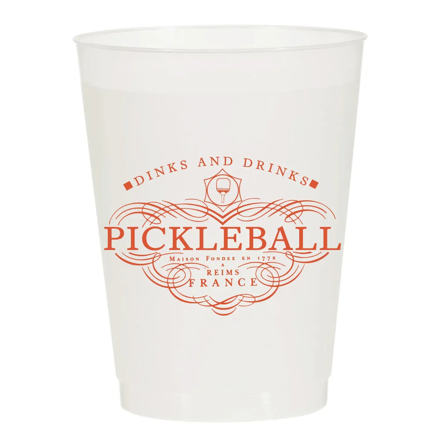 Dinks and Drinks Champagne Pickleball Frostflex Cups