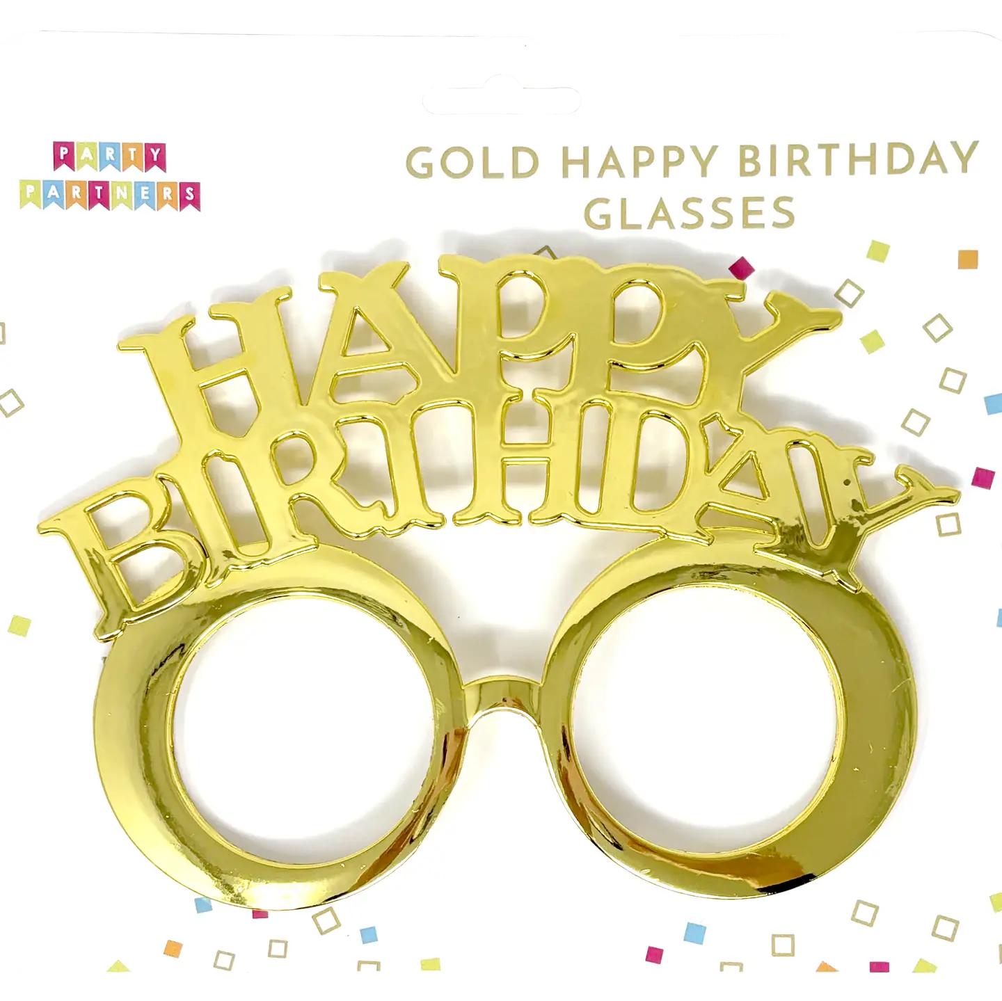 Gold Happy Birthday Glasses