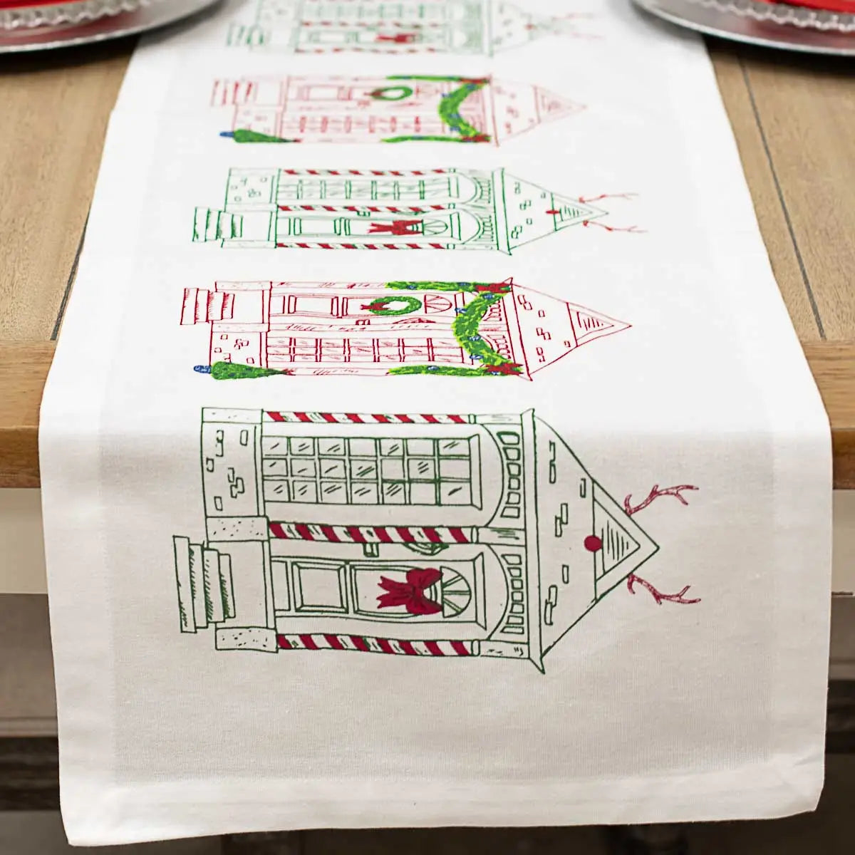 Christmas Houses Table Runner