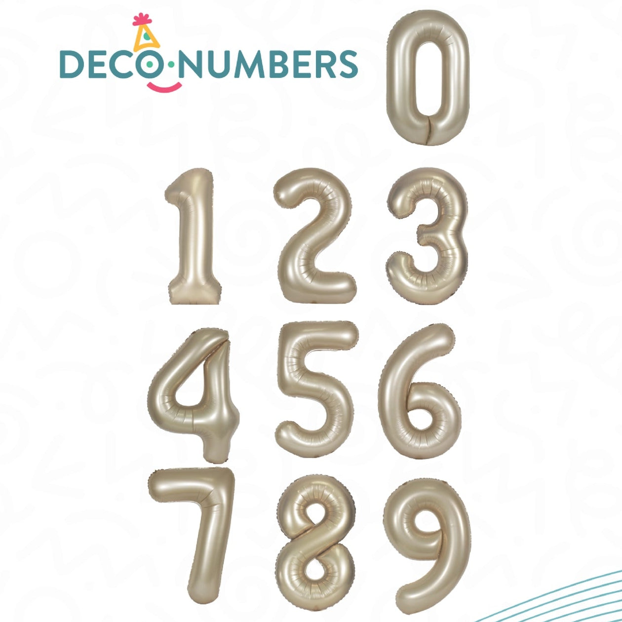 34" Champagne Mylar Numbers