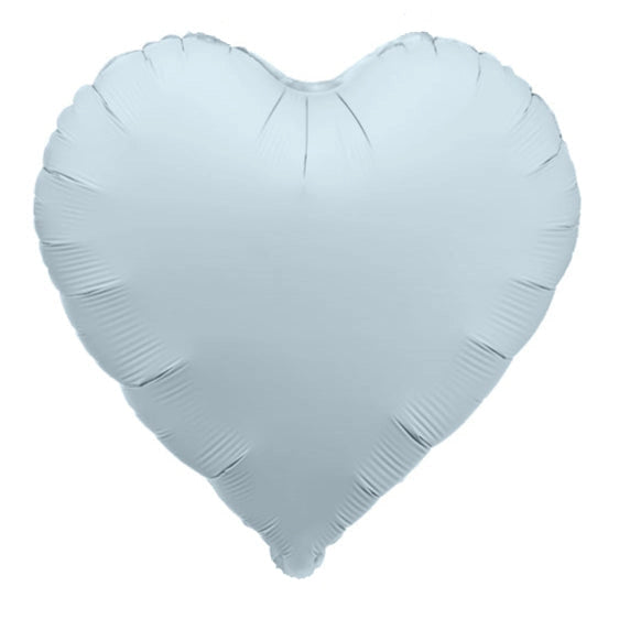 18" Misty Blue Matte Heart Mylar
