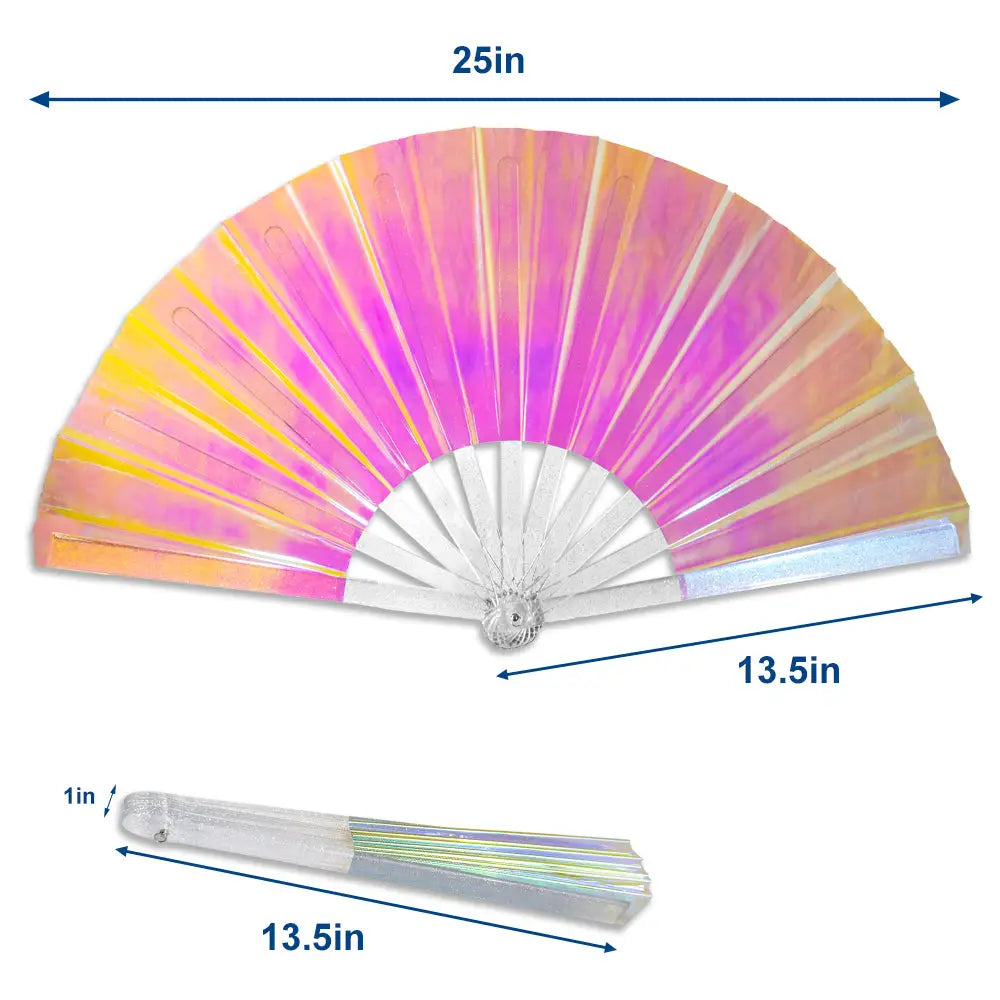 Iridescent Opal Light XL Hand Fan