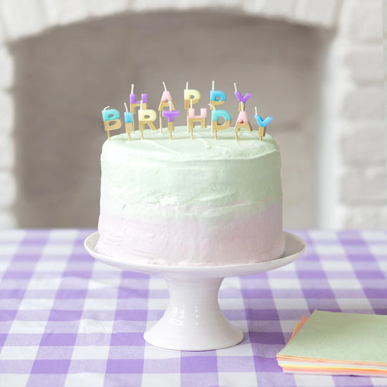 Pastel Happy Birthday Candles