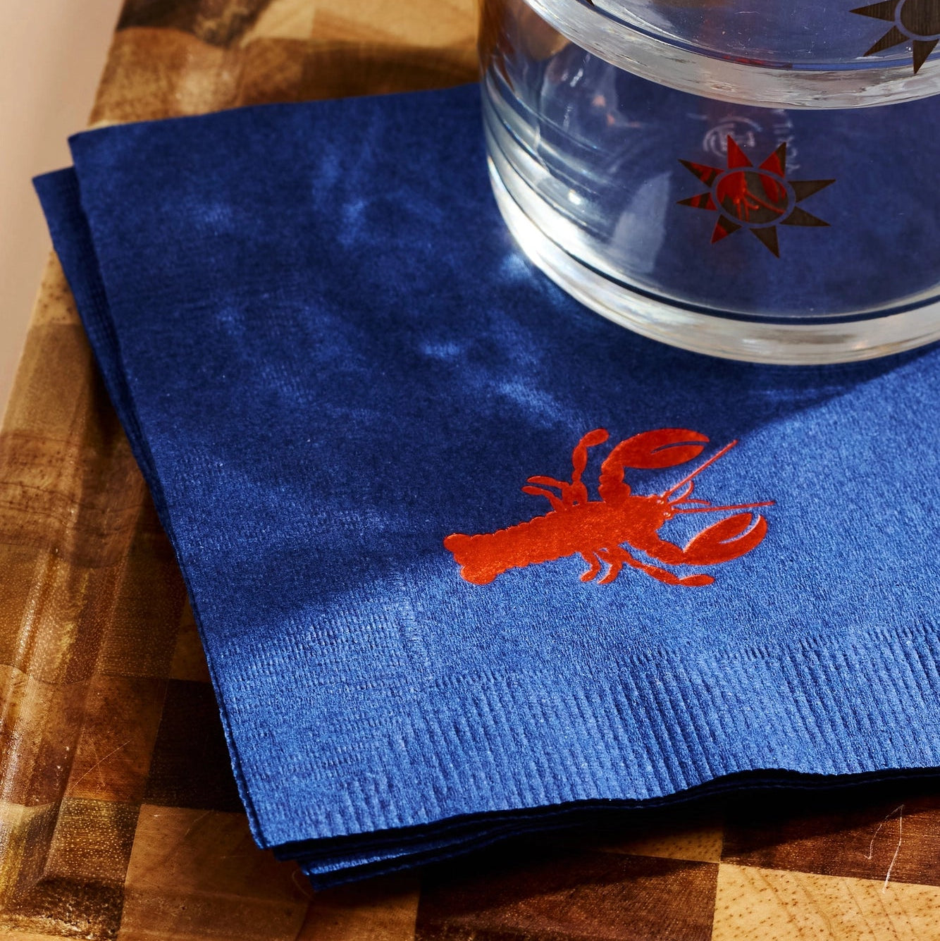 Crawfish Red and Navy Napkins