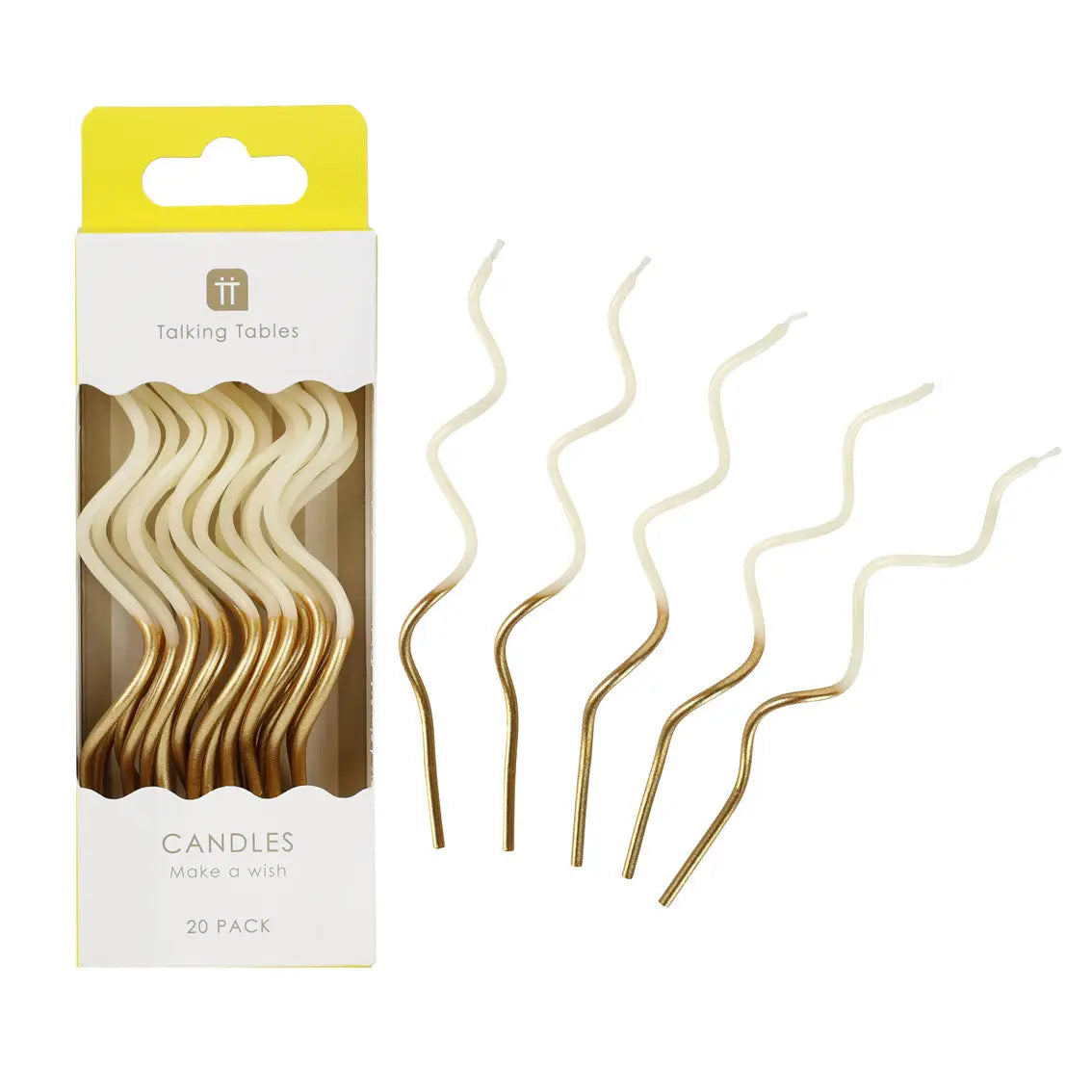 Gold & White Twist Candles