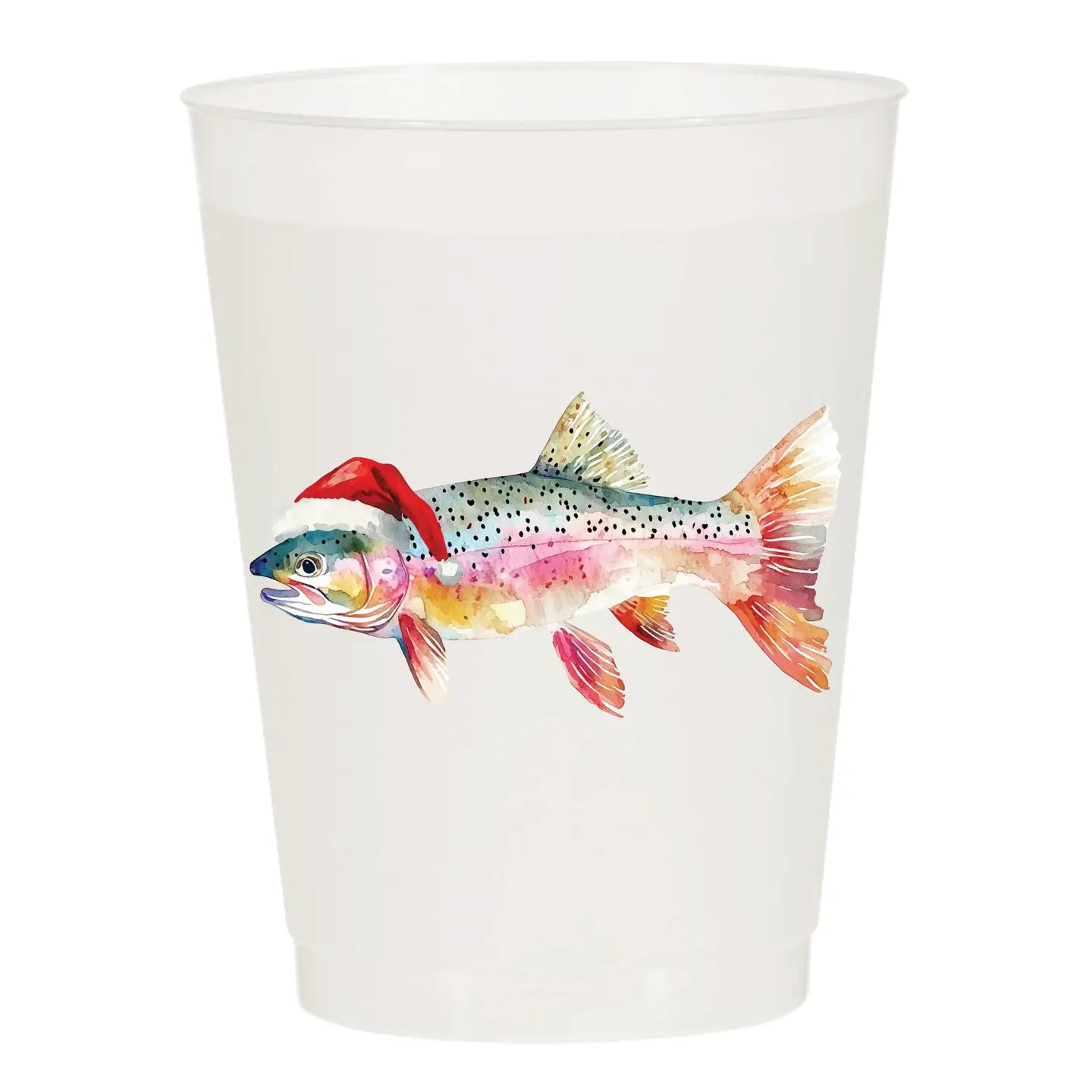 Santa Trout Christmas Frosted Cups