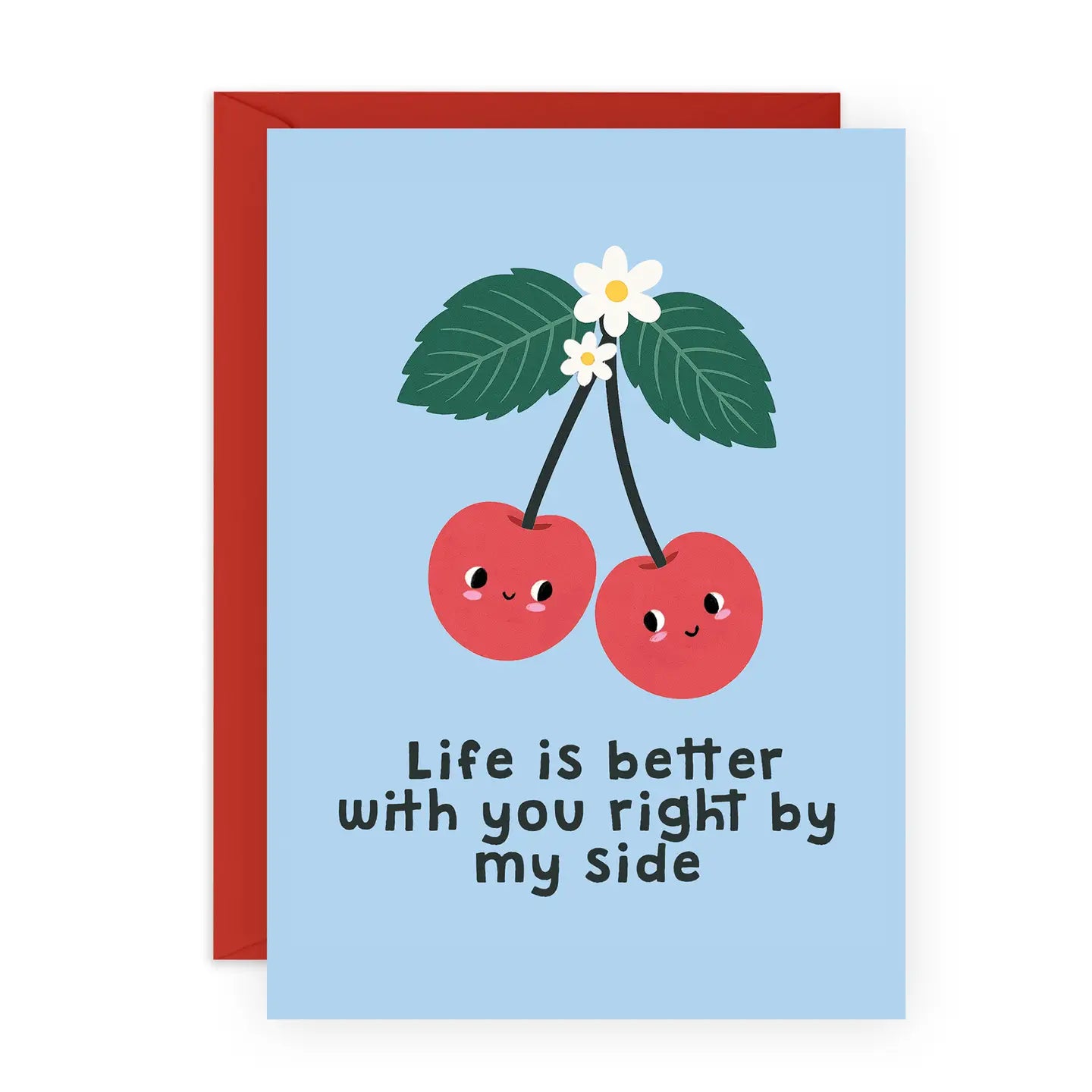 You By My Side Cherry Card with Stickers