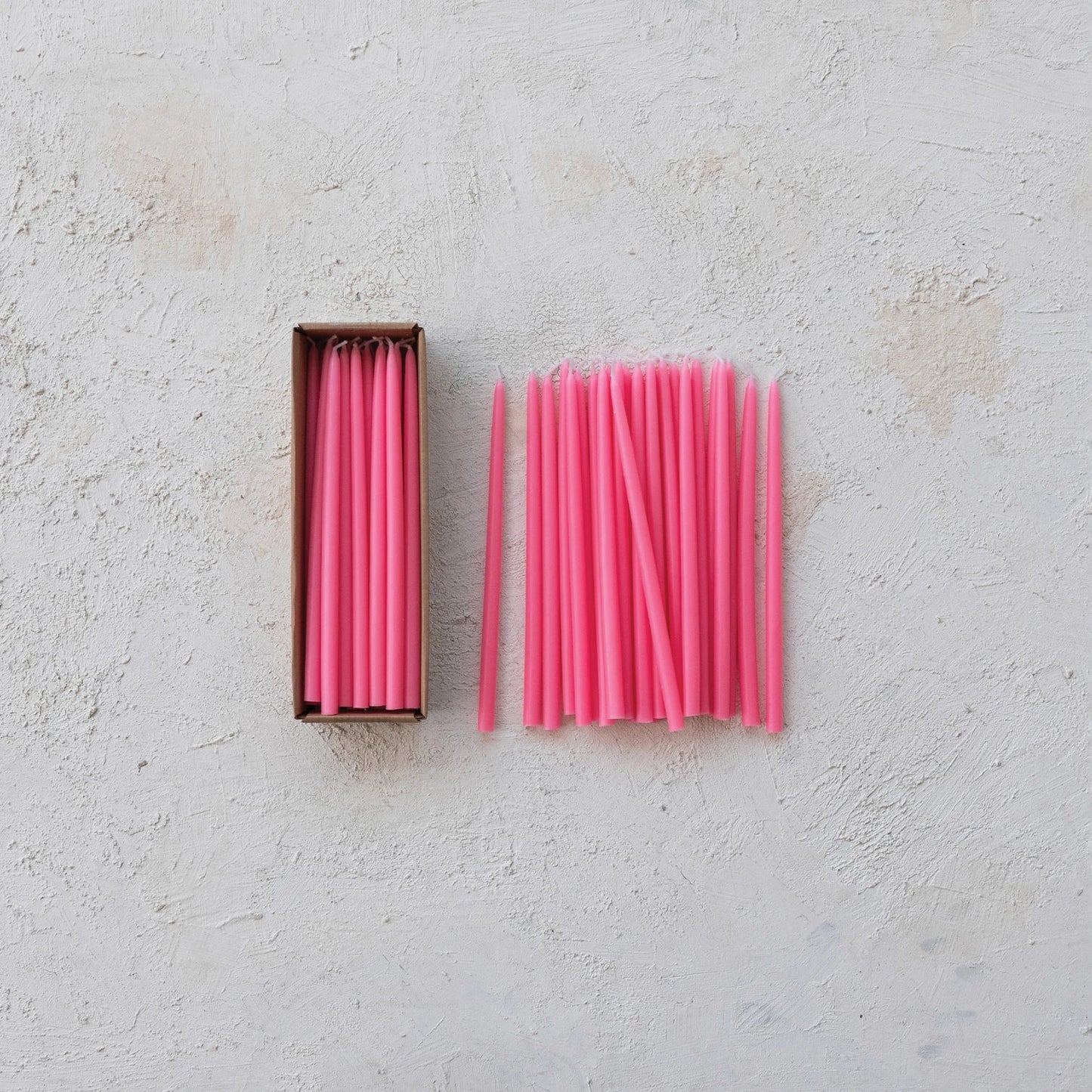10" Pink Thin Taper Candles