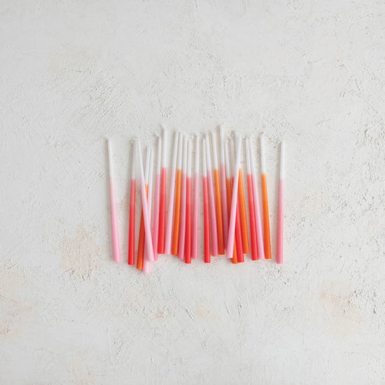 10" Multicolor Ombre Thin Taper Candle