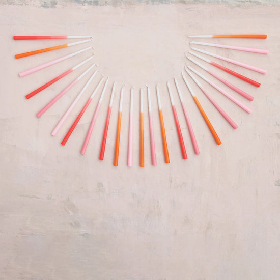 10" Multicolor Ombre Thin Taper Candle