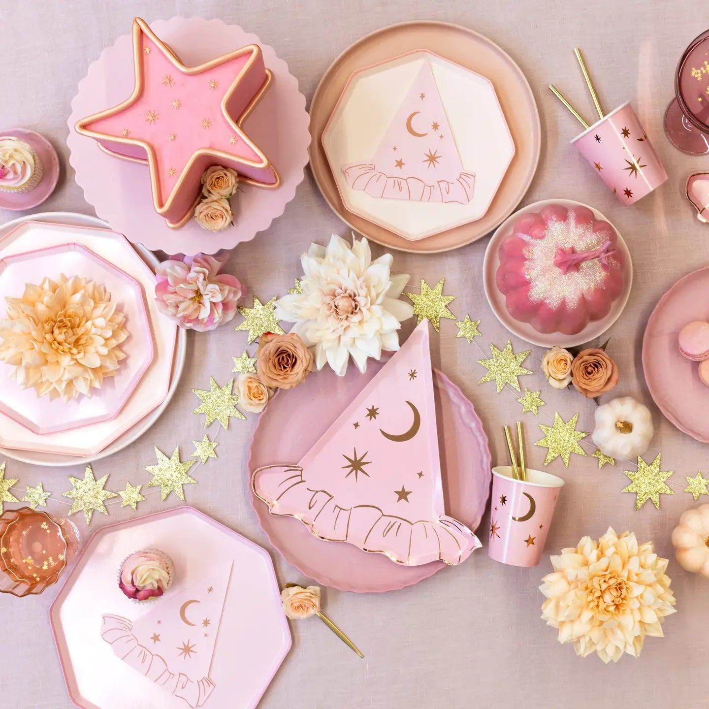 Pink Witch Hat Plates