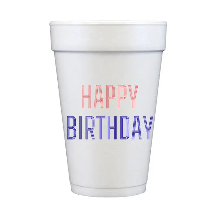 Happy Birthday Foam Cups