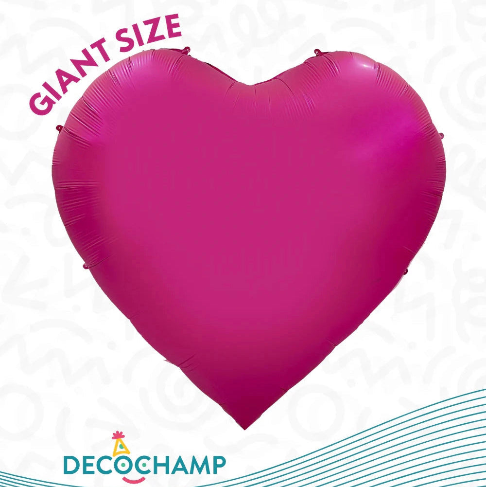 68" Jumbo Hot Pink Heart Mylar