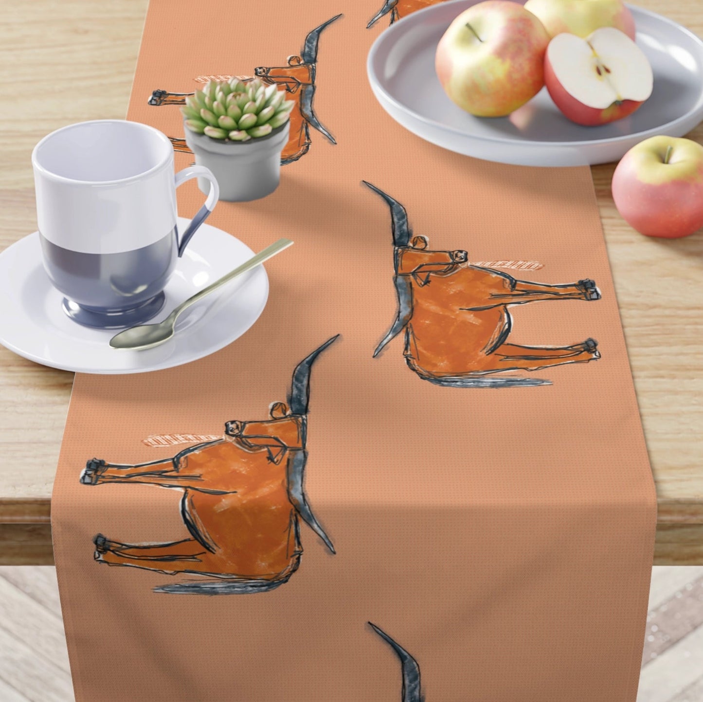 Longhorn with a Necktie Table Runner
