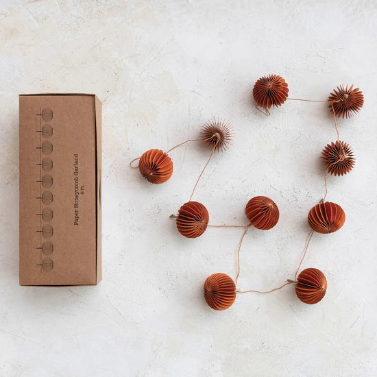 72" Honeycomb Pumpkin Garland