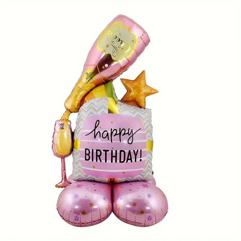 48" Standing Champagne Birthday Balloon