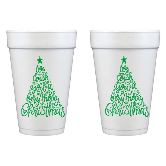 Wish You A Merry Christmas Foam Cups