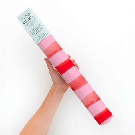 Pink & Red Stripe Table Runner