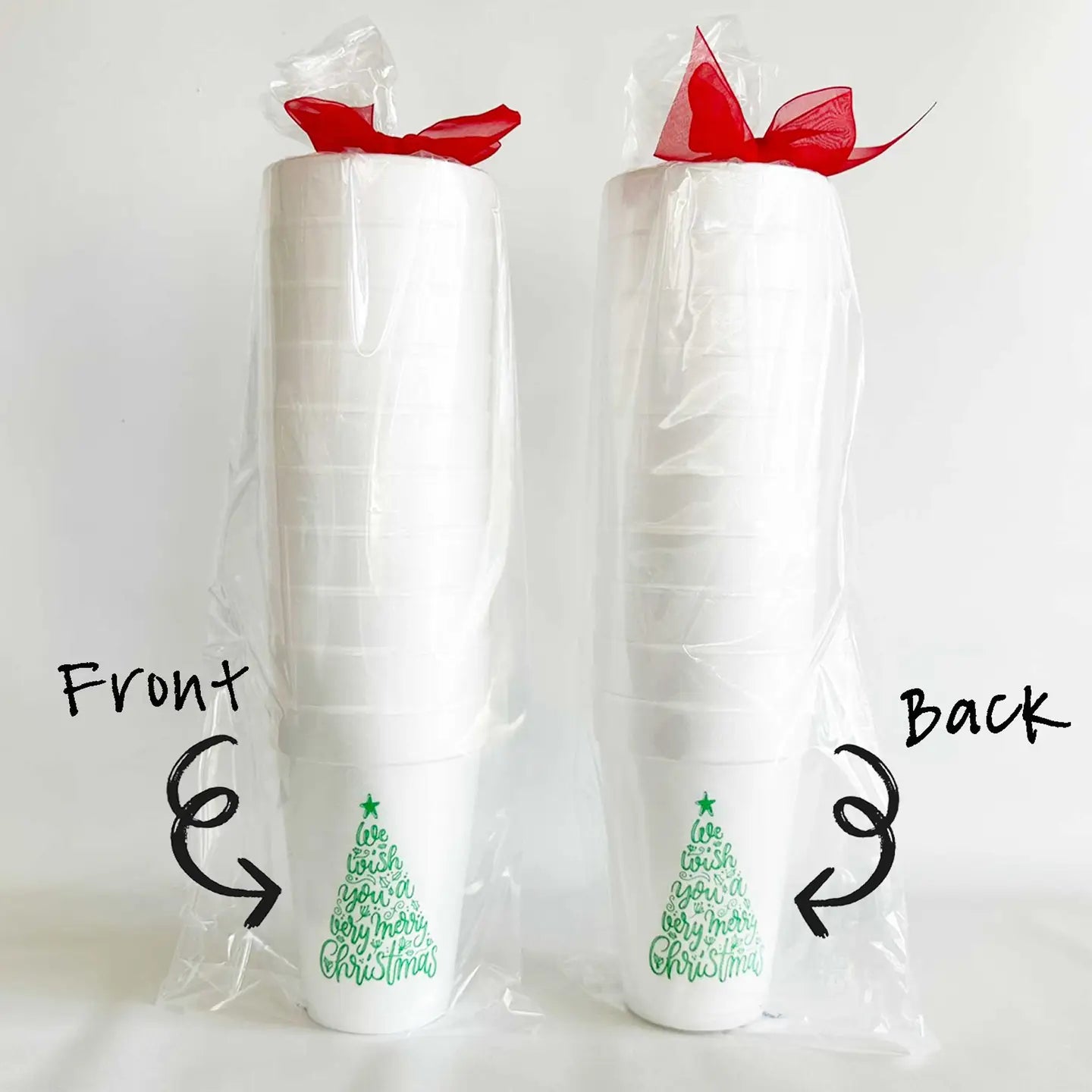 Wish You A Merry Christmas Foam Cups