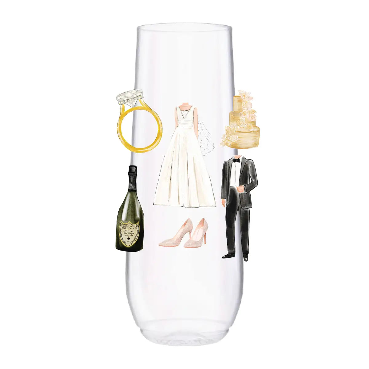 Wedding Collage Champagne 9oz Flute Tossware