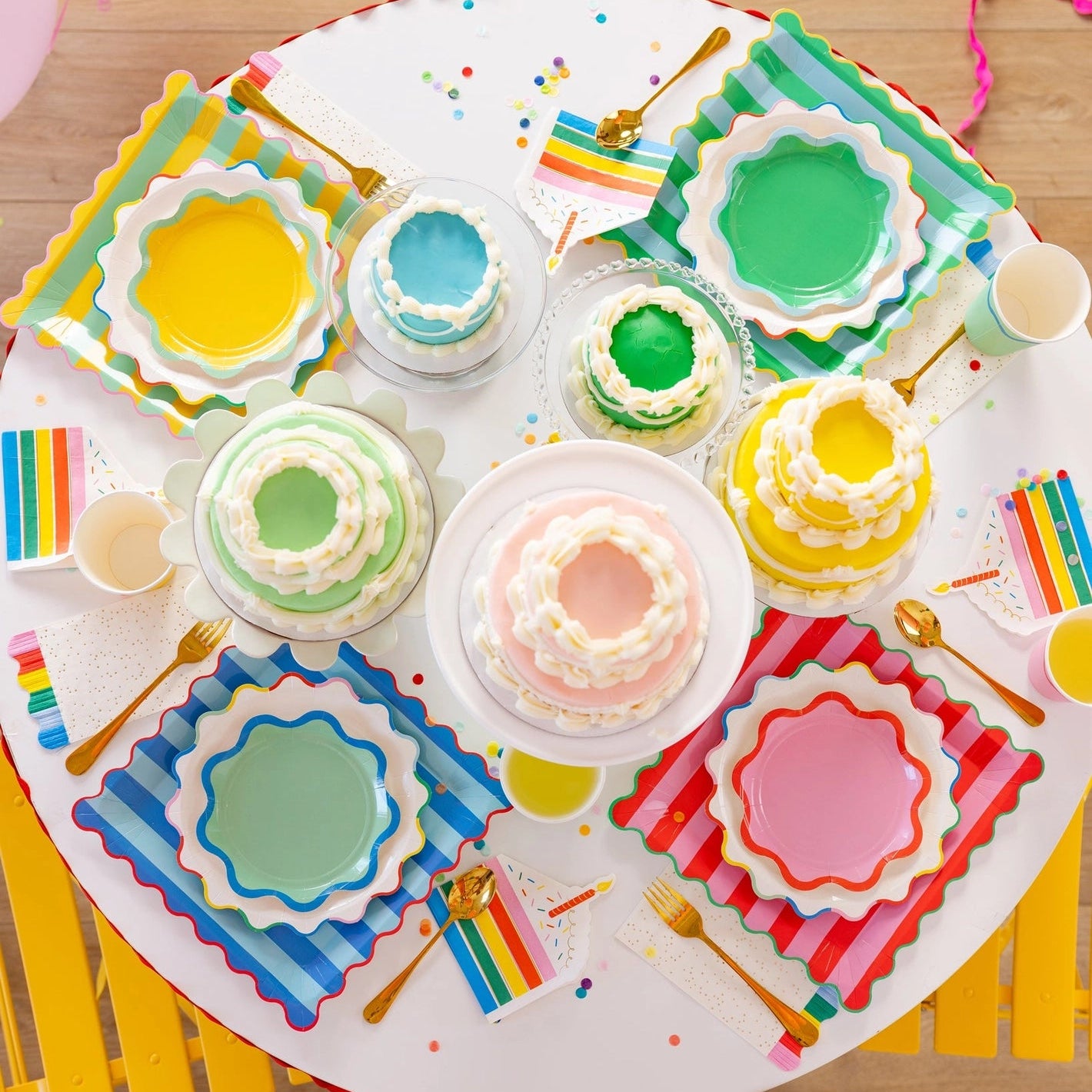 Bright Striped Dinner Plates