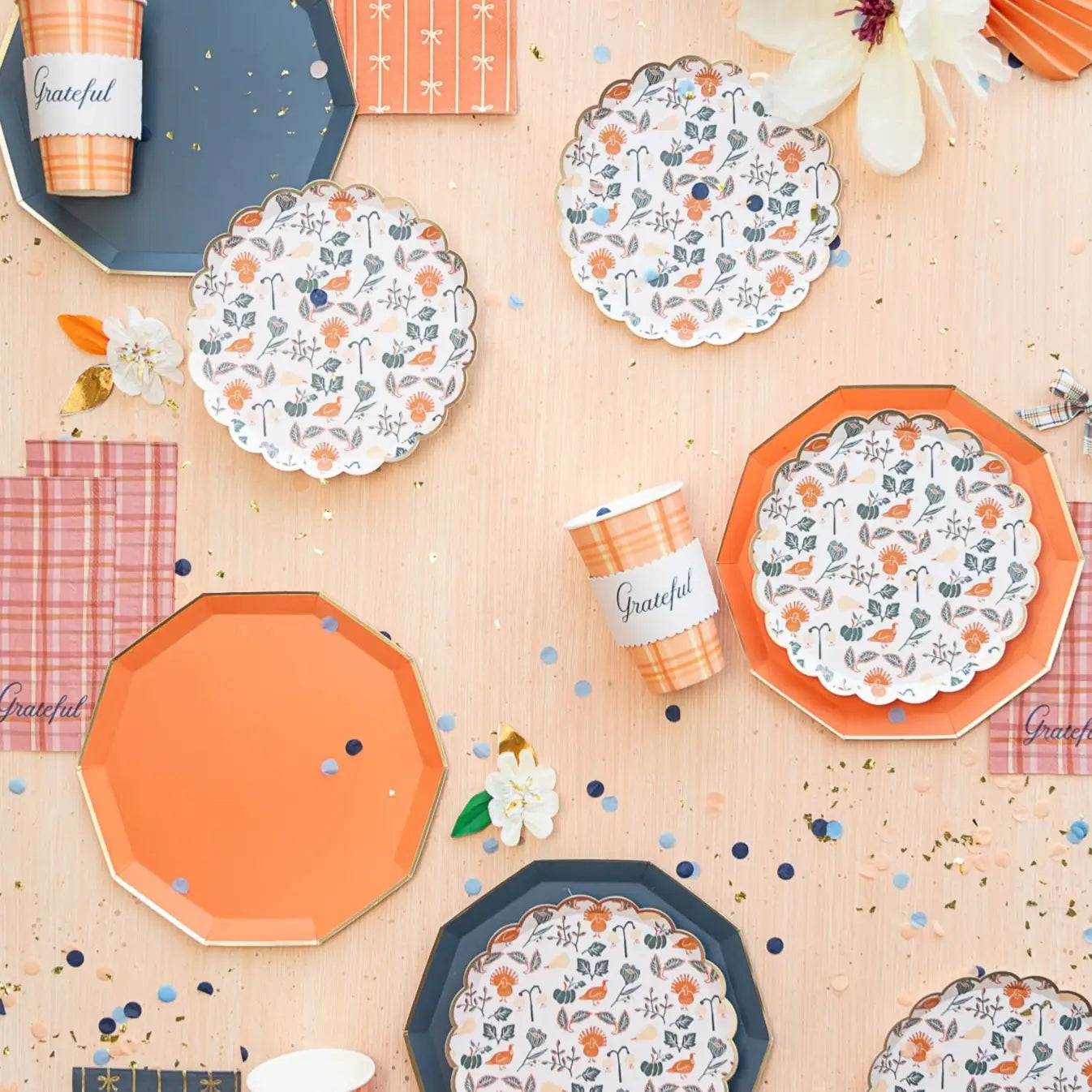 Plaid Thanksgiving Coffee Cups