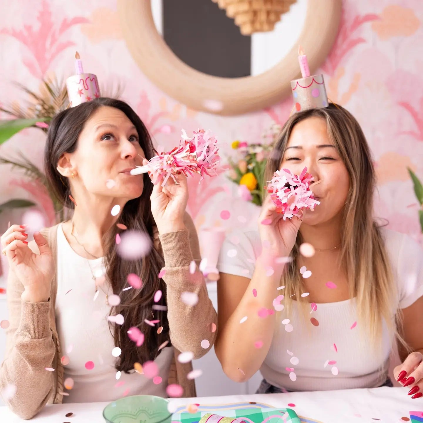 Pop of Pink Confetti Party Blowers