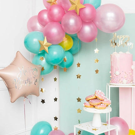 18" Light Pink Birthday Star Mylar