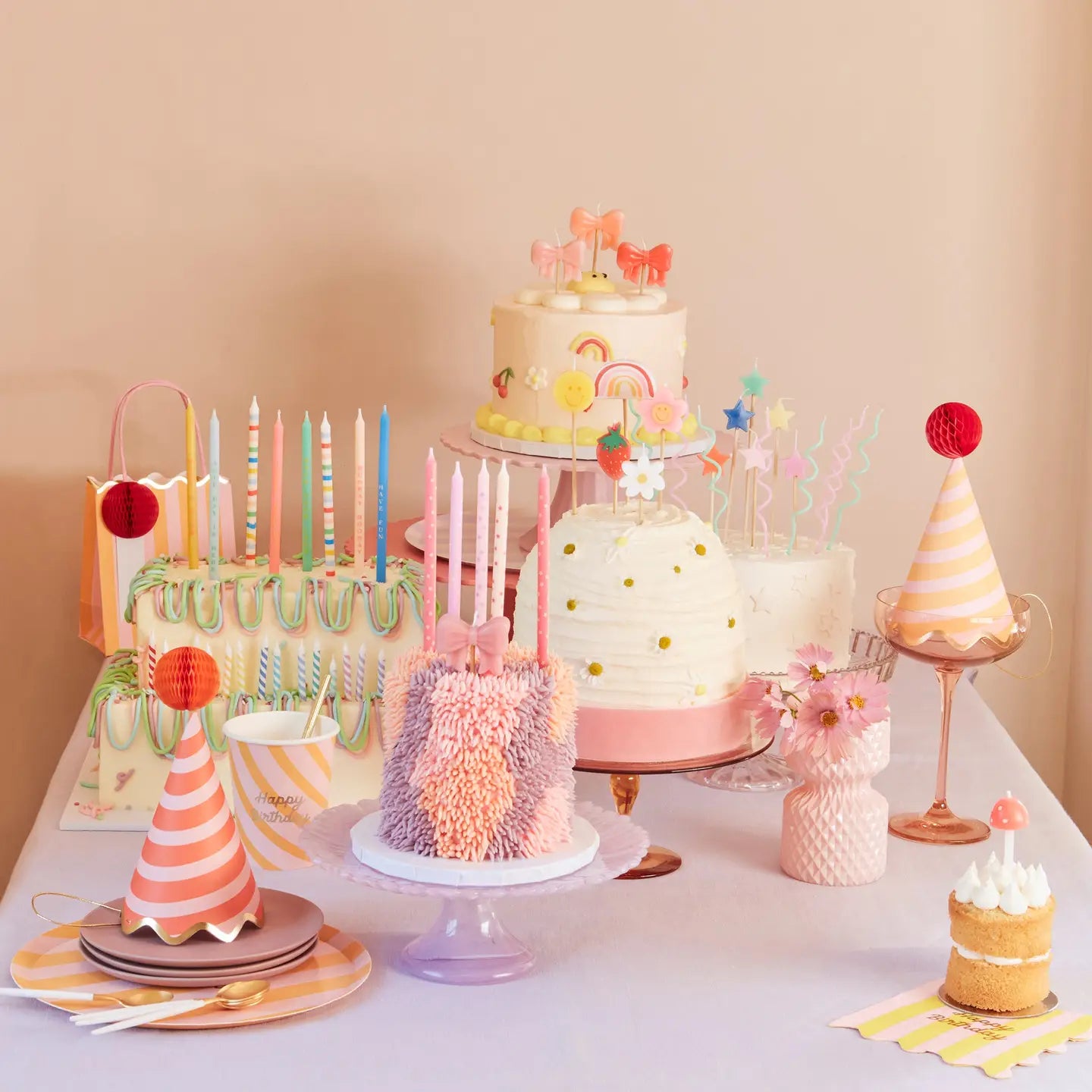 Pink Stars Candles