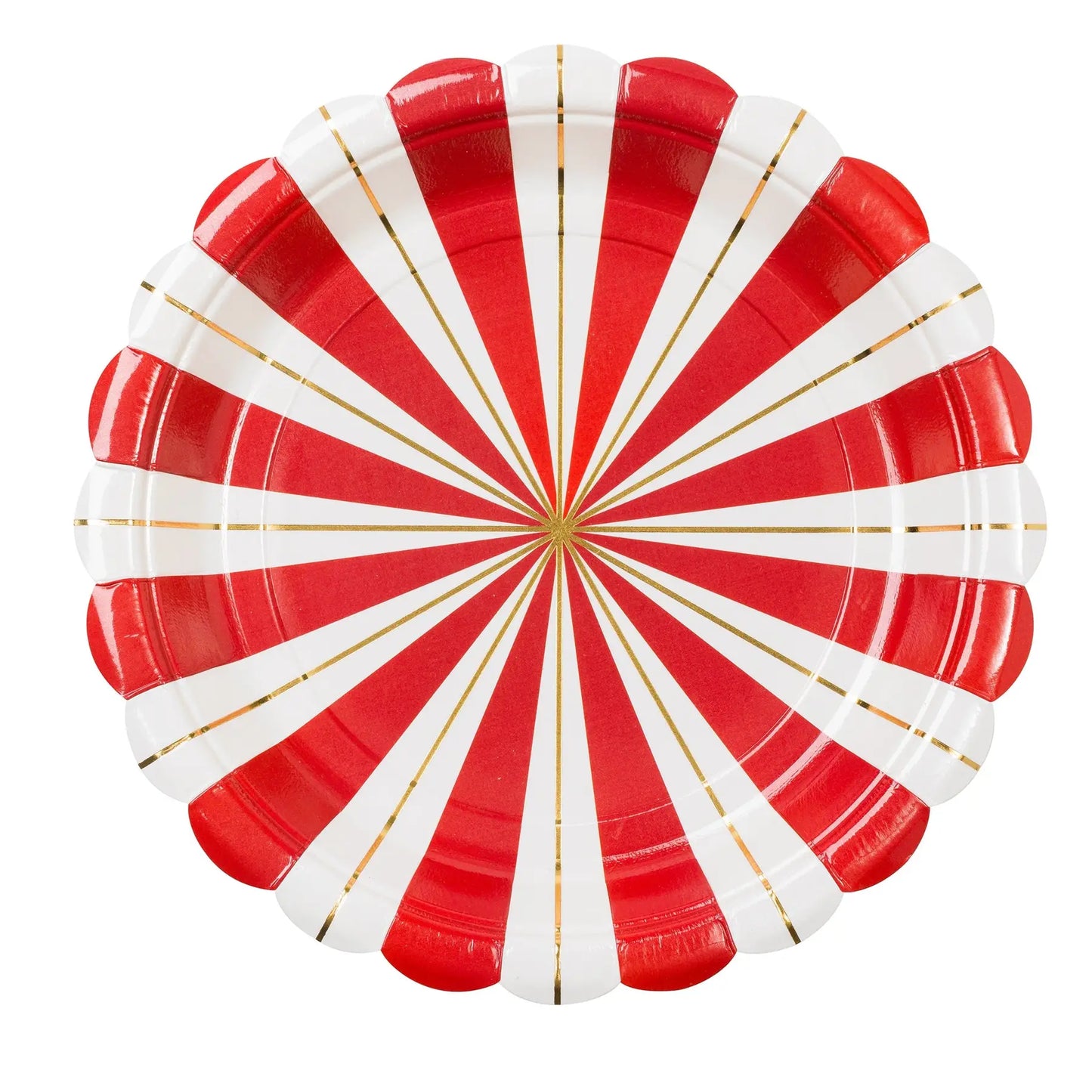 7.5" Red & Gold Peppermint Plates