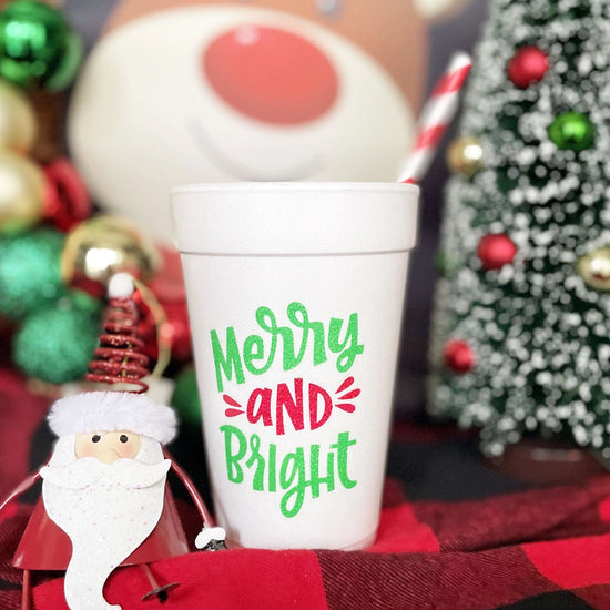 Merry & Bright Foam Cups