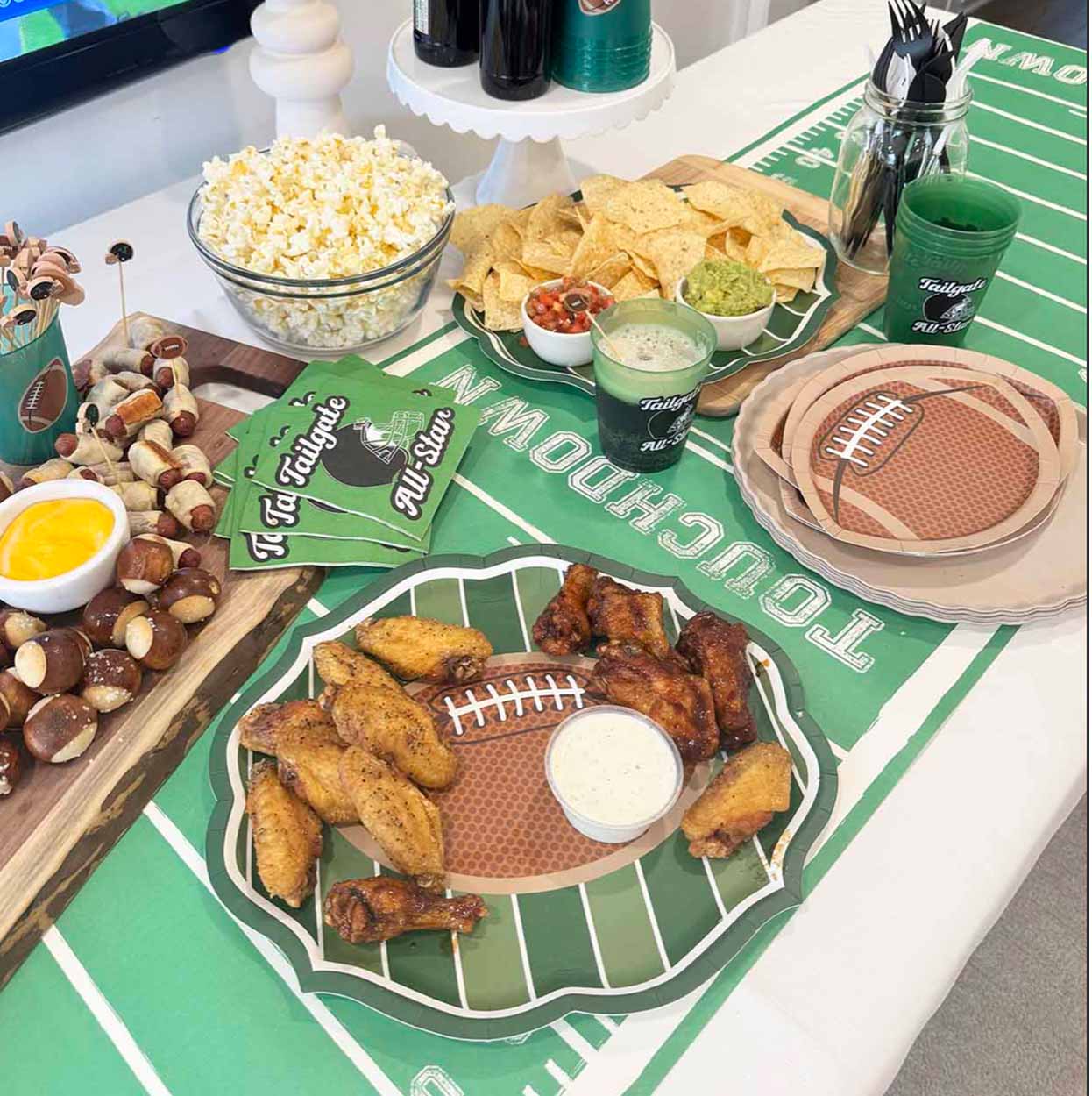 Tailgate Football Platter Plates