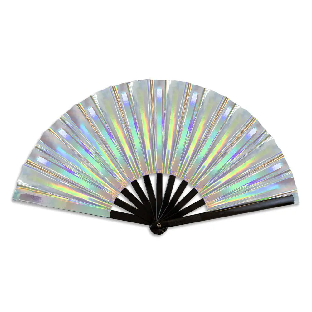 Metallic Silver XL Hand Fan