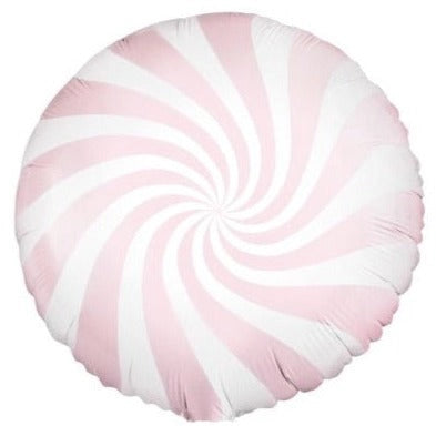 18" Light Pink Swirl Candy Mylar