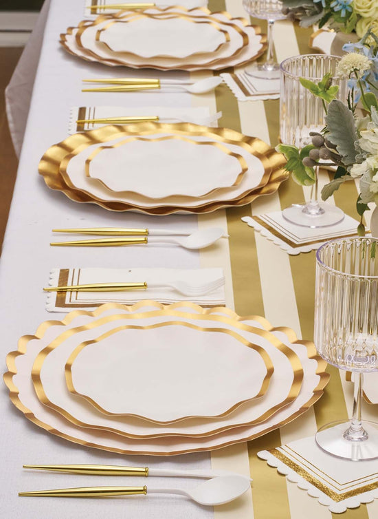 White Wavy Dinner Plates