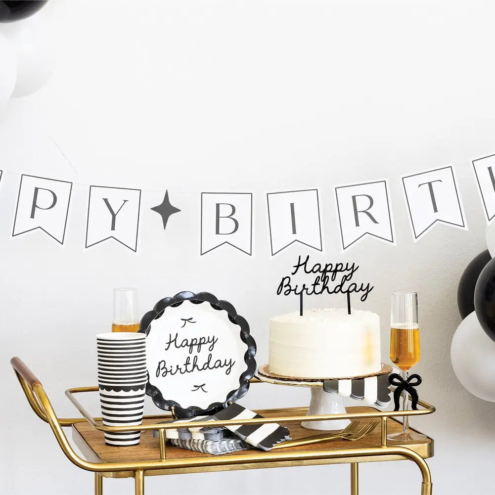 Black Happy Birthday Plates
