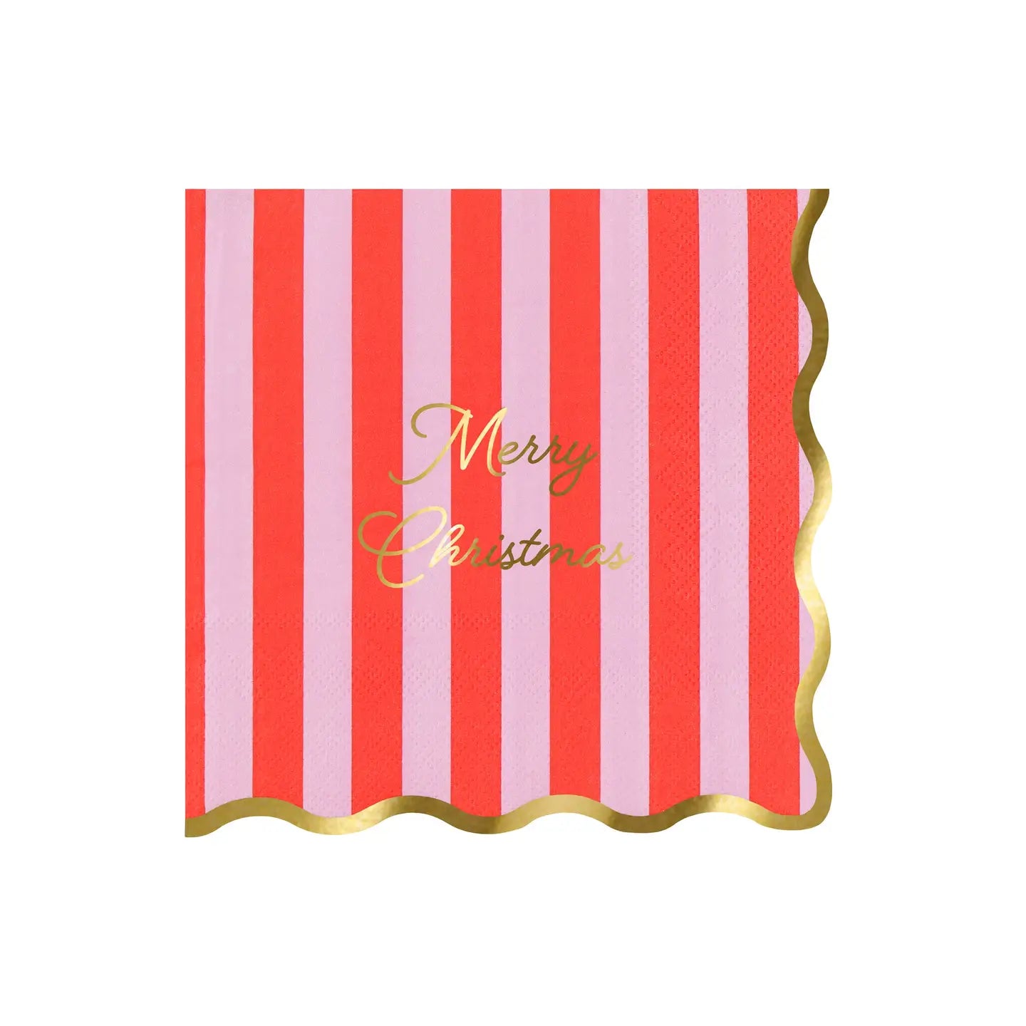 Striped Merry Christmas Large Napkins