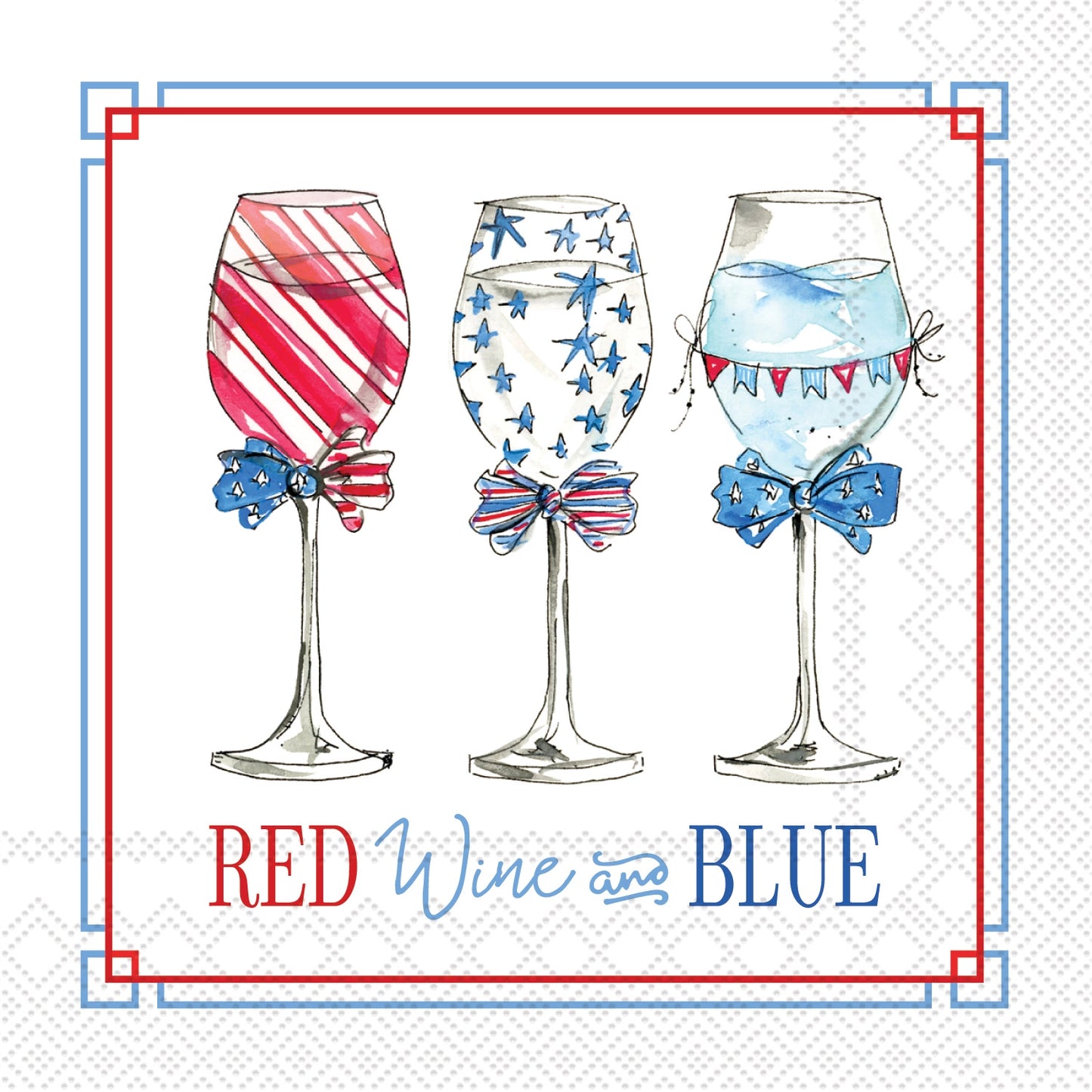 Patriotic Wine Cocktail Napkins