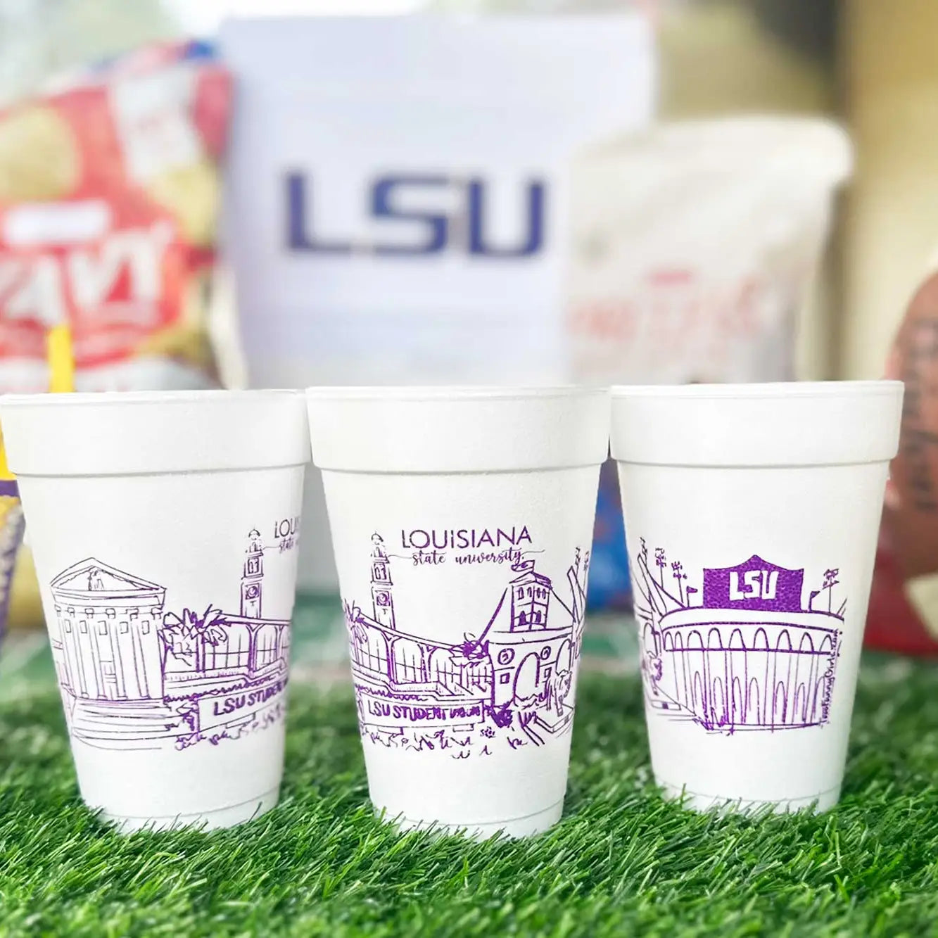 LSU Skyline Foam Cup Sleeve