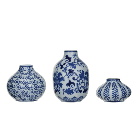 Set of 3 Stoneware Vases