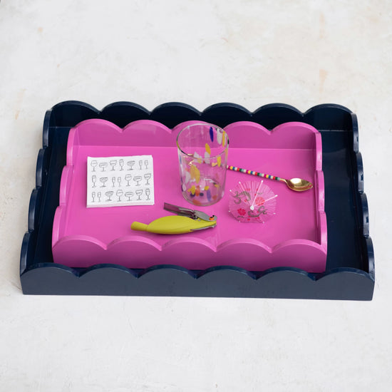 16" Fuchsia Rectangular Tray