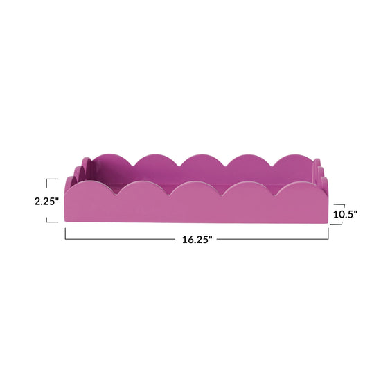 16" Fuchsia Rectangular Tray
