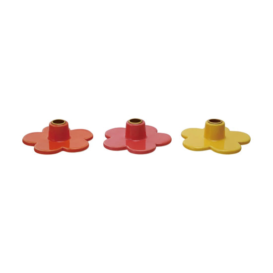 Stoneware Flower Shaped Candle Holder