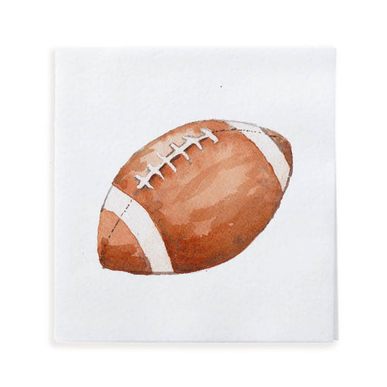 Watercolor Football Cocktail Napkins