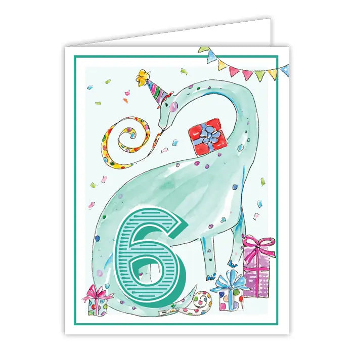Sixth Birthday Dinosaur Card