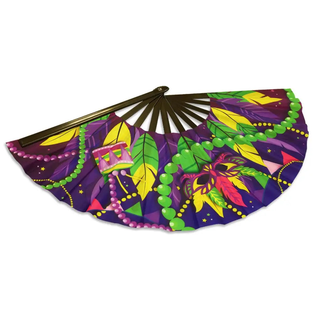 Mardi Gras XL Hand Fan