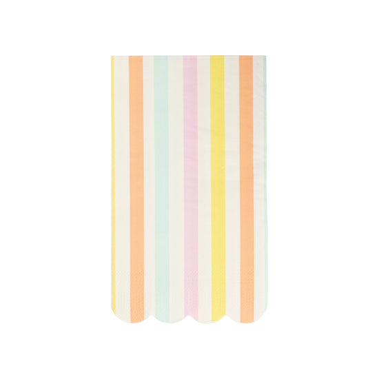 Spring Stripe Scallop Paper Dinner Napkin